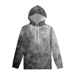 Grey Polygonal Geometric Print Pullover Hoodie