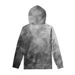 Grey Polygonal Geometric Print Pullover Hoodie