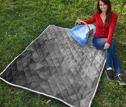 Grey Polygonal Geometric Print Quilt