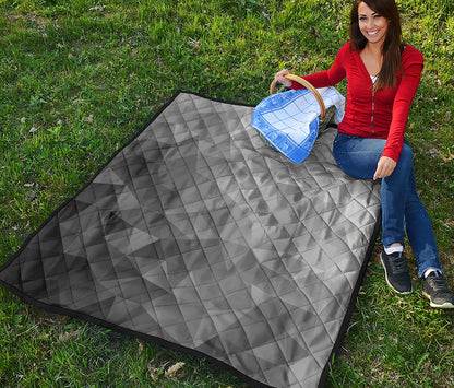 Grey Polygonal Geometric Print Quilt