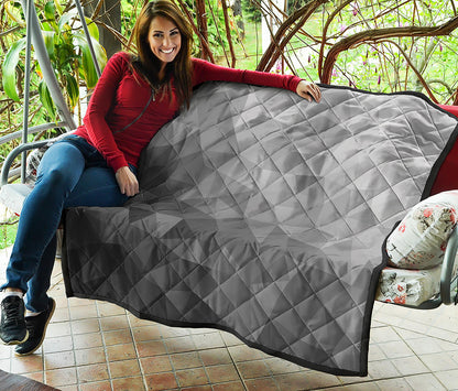 Grey Polygonal Geometric Print Quilt
