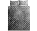 Grey Polygonal Geometric Print Quilt Bed Set