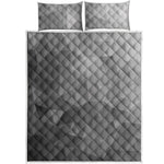 Grey Polygonal Geometric Print Quilt Bed Set
