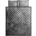 Grey Polygonal Geometric Print Quilt Bed Set