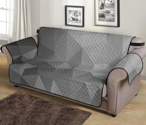 Grey Polygonal Geometric Print Sofa Protector