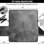 Grey Polygonal Geometric Print Sofa Protector