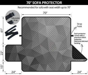 Grey Polygonal Geometric Print Sofa Protector