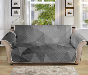 Grey Polygonal Geometric Print Sofa Protector