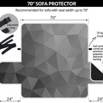 Grey Polygonal Geometric Print Sofa Protector