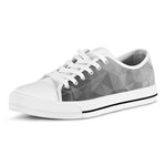 Grey Polygonal Geometric Print White Low Top Shoes