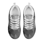Grey Polygonal Geometric Print White Sneakers