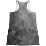 Grey Polygonal Geometric Print Women's Racerback Tank Top