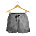 Grey Polygonal Geometric Print Women's Shorts