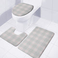 Grey Prince of Wales Check Print 3 Piece Bath Mat Set