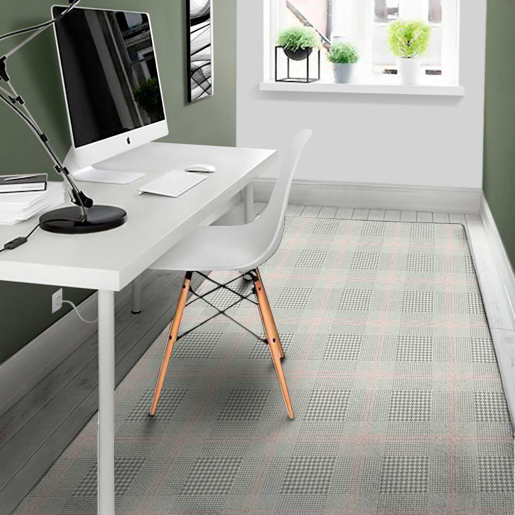 Grey Prince of Wales Check Print Area Rug
