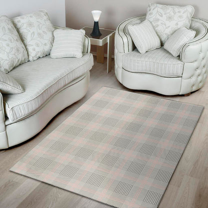 Grey Prince of Wales Check Print Area Rug