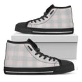 Grey Prince of Wales Check Print Black High Top Sneakers