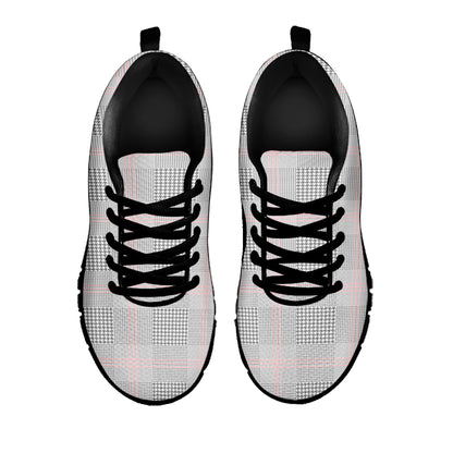 Grey Prince of Wales Check Print Black Sneakers