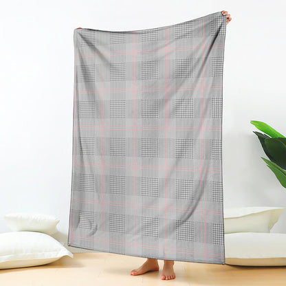 Grey Prince of Wales Check Print Blanket
