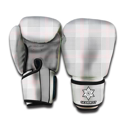 Grey Prince of Wales Check Print Boxing Gloves