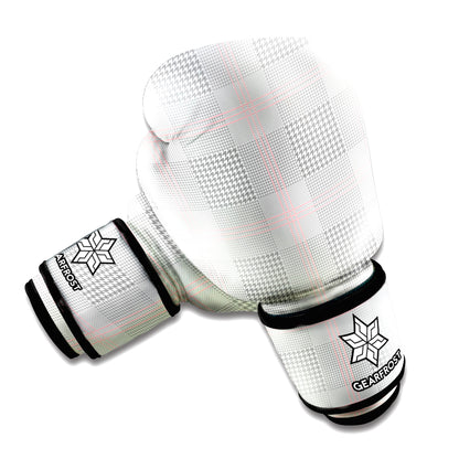Grey Prince of Wales Check Print Boxing Gloves