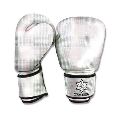 Grey Prince of Wales Check Print Boxing Gloves