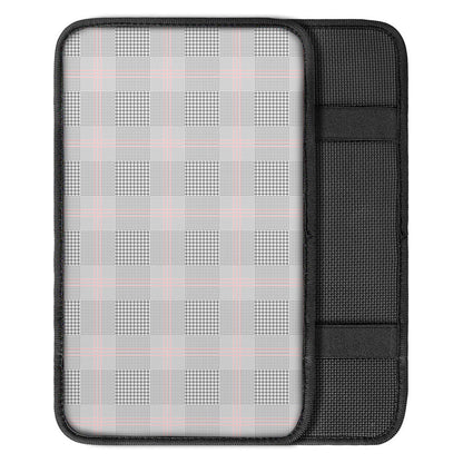 Grey Prince of Wales Check Print Car Center Console Cover