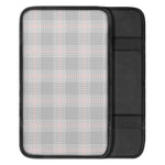 Grey Prince of Wales Check Print Car Center Console Cover