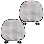 Grey Prince of Wales Check Print Car Headrest Covers