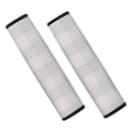 Grey Prince of Wales Check Print Car Seat Belt Covers