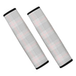 Grey Prince of Wales Check Print Car Seat Belt Covers
