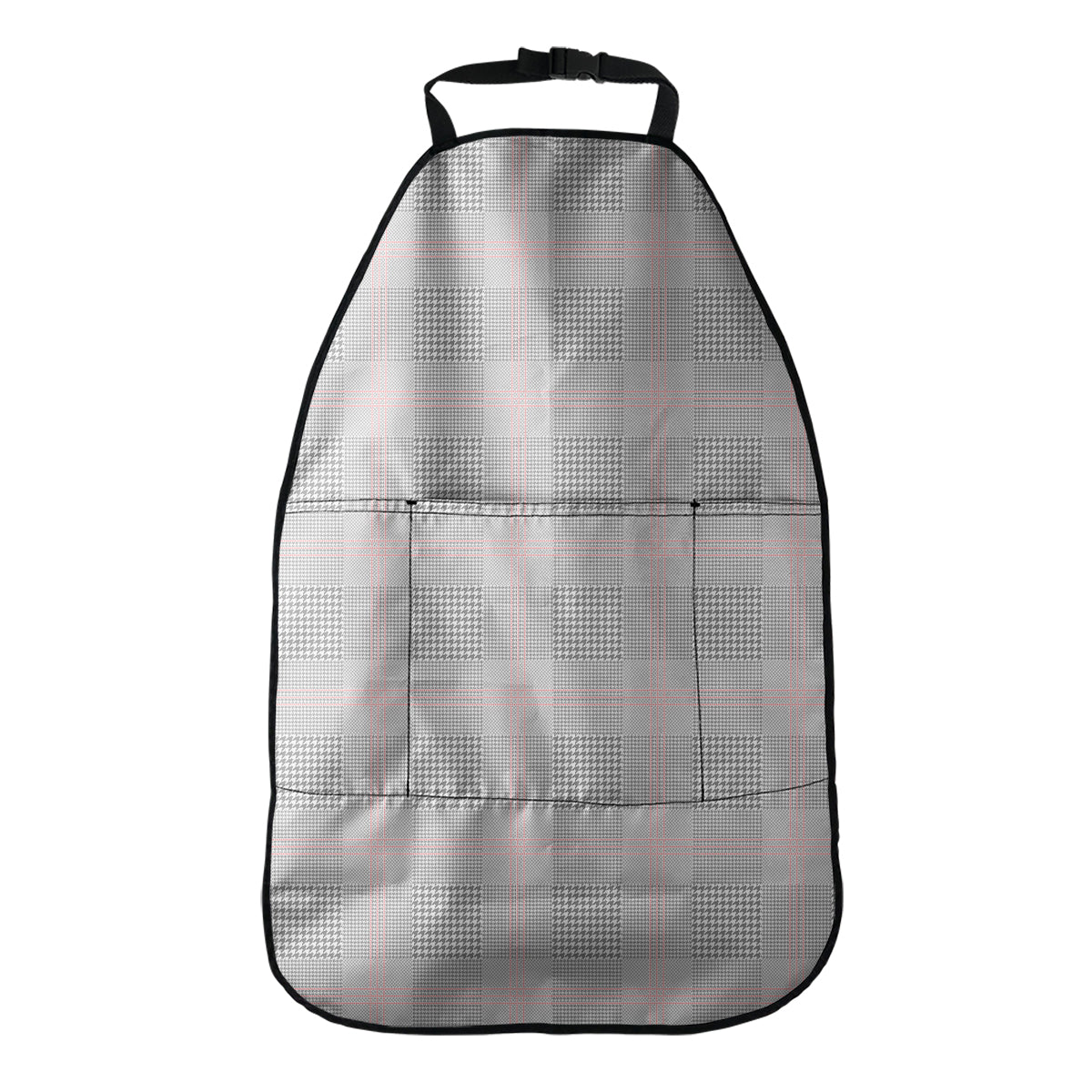 Grey Prince of Wales Check Print Car Seat Organizers