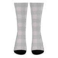 Grey Prince of Wales Check Print Crew Socks
