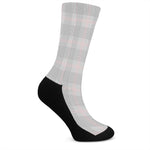 Grey Prince of Wales Check Print Crew Socks