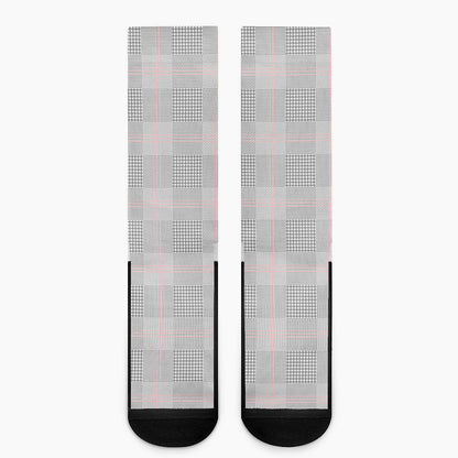 Grey Prince of Wales Check Print Crew Socks