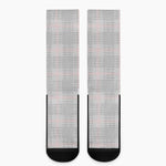 Grey Prince of Wales Check Print Crew Socks