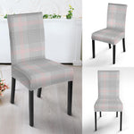 Grey Prince of Wales Check Print Dining Chair Slipcover