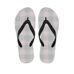 Grey Prince of Wales Check Print Flip Flops