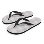 Grey Prince of Wales Check Print Flip Flops