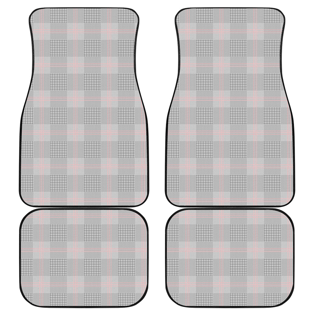 Grey Prince of Wales Check Print Front and Back Car Floor Mats
