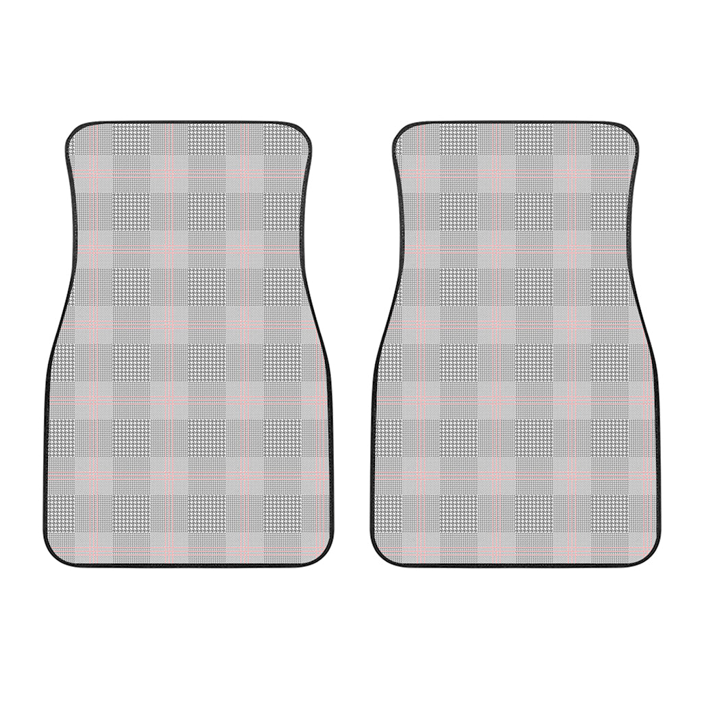 Grey Prince of Wales Check Print Front Car Floor Mats