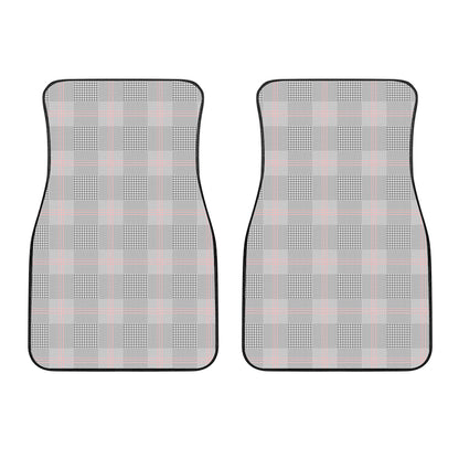 Grey Prince of Wales Check Print Front Car Floor Mats