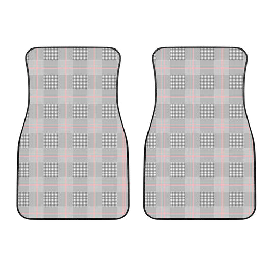 Grey Prince of Wales Check Print Front Car Floor Mats