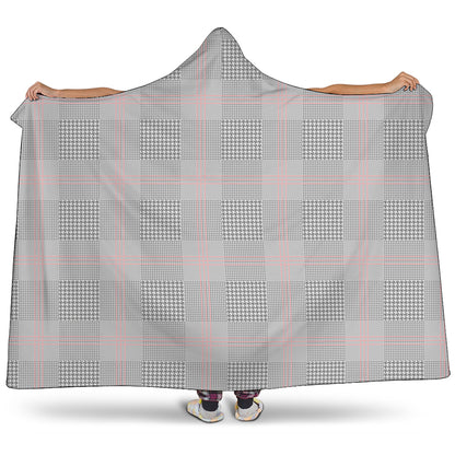 Grey Prince of Wales Check Print Hooded Blanket