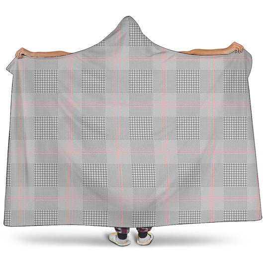 Grey Prince of Wales Check Print Hooded Blanket