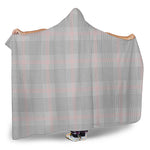 Grey Prince of Wales Check Print Hooded Blanket