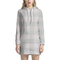 Grey Prince of Wales Check Print Pullover Hoodie Dress