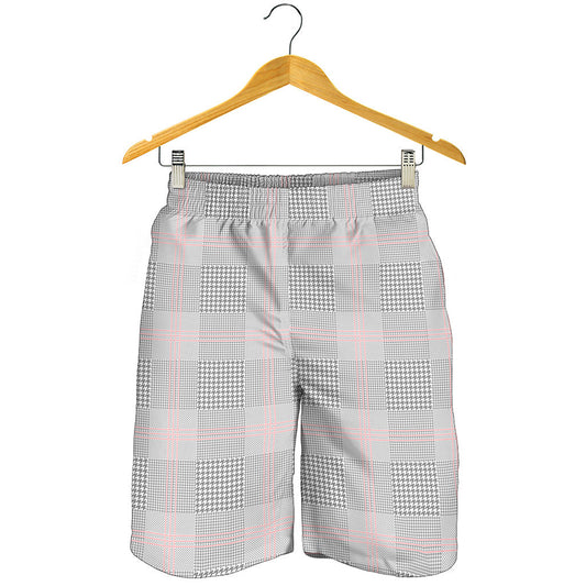 Grey Prince of Wales Check Print Men's Shorts
