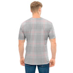 Grey Prince of Wales Check Print Men's T-Shirt