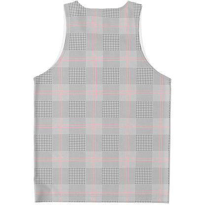 Grey Prince of Wales Check Print Men's Tank Top